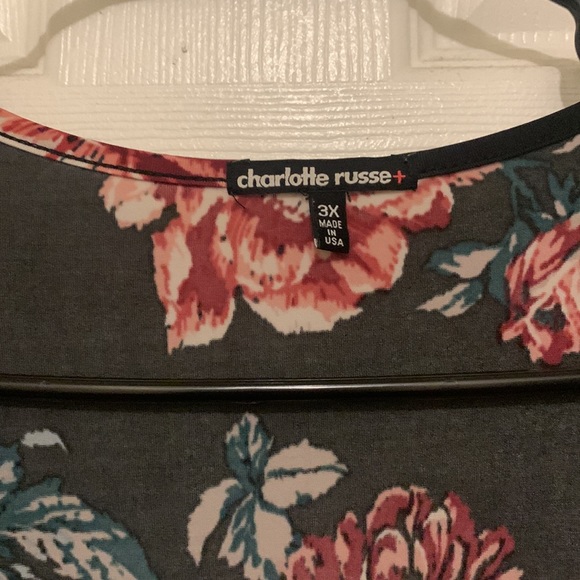 Charlotte Russe Plus size 3x Black floral faux wrap maxi arm slits & side split - Picture 2 of 2